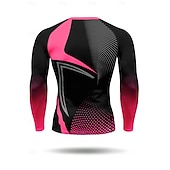 Недорогие Футболки и майки для бега-Муж. Футболка для бега Компрессионная футболка 3D печать Длинный рукав Основной слой Весна Осень Геометрический принт Быстровысыхающий Сжатие видеоизображений Для тренировки Power Flex Влагоотводящие