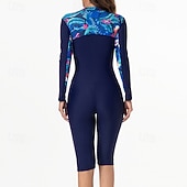 tanie Rash guardy One Piece-Damskie Docieplacze Strój kąpielowy One Pieces Niejednolita całość Tropikalny Zapiąć na zamek błyskawiczny Ochrona UV Wysoka elastyczność Długi rękaw Kąpielówki Surfing Nurkowanie Nurkowanie z rurką