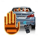 זול תליונים וקישוטים לרכב-אור מחוות אצבע לרכב רב תפקודי אזהרת רכב אור נגד התנגשות מאחור אור מחוות יד אינטראקטיבית אור רכב led מחוות אצבע אור לחלון אחורי כיף אינטראקטיבי led מחוות h