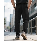 economico Pantaloni cargo-Per uomo Pantaloni Cargo Pantaloni Coulisse Elastico in vita Multi-tasche Tinta unica Antivento Comodità Quotidiano All'aperto Ferie Streetwear Elegante Nero Verde militare