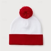 billige Baseballcaps for menn-Herre Unisex Lue / Slouchy Strikket lue Vinterlue Hvit Krem Strikket Strikking søt stil Fritid Daglig utendørs Ferie Stripet Hold Varm