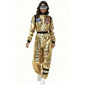  夫婦 ファンシーコスチューム ジャンプスーツ ワンジー 宇宙飛行士 コスプレ 子供用 成人 男女兼用(儿童不要选这个) ハロウィーン カーニバル パーティー 性能 学校行事のドレスアップ ドレスアップ