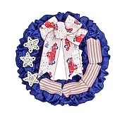 olcso USA 250.-250 Év Amerikai Függetlenség Napi Otthoni Ajtó Dekorációk Piros Kék és Fehér Koszorúk Ünnepi Parti Függetlenség Napi Koszorúk