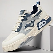 Χαμηλού Κόστους Καθημερινά Sneakers-Ανδρικά λευκά και μπλε αθλητικά αθλητικά παπούτσια – ελαφριά και ανθεκτικά παπούτσια για τρέξιμο με αναπνεύσιμο άνω μέρος, ιδανικά για αθλήματα, γυμναστήριο και casual εξόδους