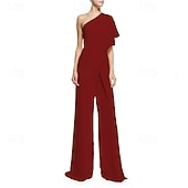 preiswerte Overall-Damen Normal Overall Elegant Einfarbig Ärmellos Ein-Schulter Patchwork Party Normale Passform Schwarz Weiß Rosa Sommer
