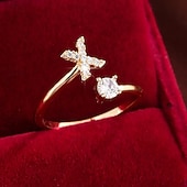 ieftine Inele-1 buc Inel For Pentru femei Zirconia cubică Transparent Zilnic Cadou Concediu Articole de ceramică Scrisă