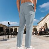 preiswerte Freizeithosen-Herren Hose Freizeithose Baggy-Hosen Kordelzug Tasche Elastischer Bund Einfach Komfort Weich Lässig Täglich Outdoor Urlaub Mode Schwarz Armeegrün