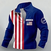abordables Sweatshirts Patriotiques 250-4 juillet 2026 250e jour commémoratif Sweat-shirt à capuche à manches longues drapeau américain pour hommes Casual extérieur