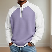 olcso Férfi klasszikus póló-Férfi Gofris pólóingek Póló Hétköznapi Előírásos Szalagos gallér Hosszú ujj Divat Tömör szín Texturált Gombok Sima Ősz &amp; tél Ősz Tavasz &amp; Ősz Normál Fekete Világoszöld Világoskék Sötétkék Bíbor