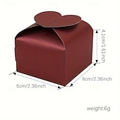 cheap Valentine's Day-50pcs Valentine's Day Wedding Theme Candy Gift Box Party Favor Boxes  Heart Decoration Box  Decorative Bow Finish Christmas Halloween