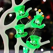 halpa Paristokäyttöinen-Pyhän Patrickin päivän koristeet apilanlehdet valosarjat paristokäyttöiset kaukosäätimellä toimivat ledit apilanvihreät valot makuuhuonejuhliin pyhän Patrickin päivän koristelu