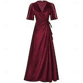 economico Abiti degli anni '20-Anni Ruggenti Anni 1920 Lunghezza al pavimento Vestito Lunghe Il grande Gatsby Linea ad A Scollo a V Costume Per donna Natale Carnevale Feste Formale Cocktail party Adulti Vestito Inverno