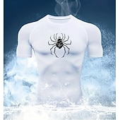 Недорогие Футболки и майки для бега-Муж. Компрессионная футболка Спортивная рубашка Фитнес-рубашка С короткими рукавами Футболка Футболка Повседневные Одежда для спорта и отдыха Лето Пауки