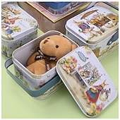 Χαμηλού Κόστους Πάσχα-Συσκευασία 6 κουτιών δώρου με δημιουργικά πασχαλινά τενεκεδάκια, κουτιά δώρου με μπισκότα και λαγουδάκι, φορητά κουτιά δώρου με πασχαλινές λιχουδιές, διακοσμητικά μεταλλικά κουτιά δώρου