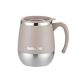 abordables Verres et tasses-Tasse à café isotherme en acier inoxydable, mug à double paroi avec couvercle pour boissons chaudes &amp;Gobelet isotherme de 500 ml (16,91 oz), idéal pour la maison, les activités de plein air, le