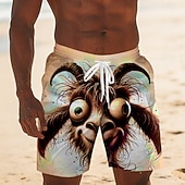  Per uomo Animale Cartoni animati capra Costumi da bagno Pantaloncini da mare Pantaloncini da Surf Misura del girovita medio Divertente Camicia hawaiana Vacanza al Mare Tasche Laterali fodera in rete