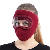 abordables chauffage et refroidissement-Masque d'hiver chaud en polaire, coupe-vent, unisexe, avec protection des oreilles et visière intégrale, cagoule coupe-vent pour la moto et le ski