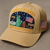 olcso Patrióta 250 kalap-Férfi Uniszex Egyesült Államok 250. évfordulós kalapja Baseball sapka Szalmakalap Kamionos kalap Fekete Rubin Poliészter / Poliamid Állítható Hazafias Szabadság Sportok Hétköznapi Napi Szabadtéri