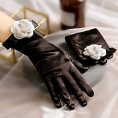 お買い得  Gloves-Terylene Wrist Length Glove Elegant / Stylish With Floral / Pure Color Wedding / Party Glove
