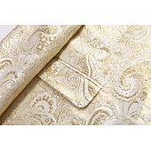 cheap Party Blazer-Men's Blazer Jacket Shawl Collar Fashion Party Luxury Paisley Jacquard Blazer Red Beige Tailored Fit Single Breasted One-button