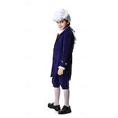  250th Anniversary USA Rococo Baroque Outfits Long Sleeves George Washington Alexander Hamilton Colonial Fancy Dress Boys' Carnival Independence Day 4th of July Kid's Coat Pants Collar