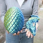 cheap Easter-Large 3D Printed Dragon with Easter Egg,Big Articulated Dragon Fidget Home Decor, Desk Pet, Christmas Birthday Gift