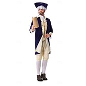  250. výročí USA Rokoko Barroco Úbory Dlouhé rukávy George Washington Alexander Hamilton Koloniální Maškarní kostým Pánské Karneval Den nezávislosti 4. července Dospělí Kabát Kalhoty Límeček