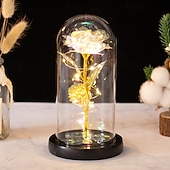 ieftine Lumini decorative-Lampa de noapte LED decorativă cu trandafiri de Ziua Mamei 21.5 * 11.5CM cadou pentru iubită soție și mamă cutie pentru baterii AAA ornament de atmosferă în dormitorul interior