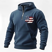  4 luglio 2026 250° Giorno della Memoria Felpa con Cappuccio Collo Giro Bandiera Statunitense Uomo Stile Streetwear Casual Outdoor