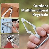 abordables Loisirs en Plein Air-Porte-clés multifonctionnel 3 pièces pour l'extérieur, conception durable et compacte, idéal pour le camping, la randonnée et le quotidien, comprenant un ouvre-bouteille, des mini-outils et un porte-clés.