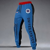abordables jogging-Homme Drapeau américain Patriotique 250e anniversaire des États-Unis Joggings Pantalon Jogger Pantalons Taille Moyenne Taille élastique à cordon Mode Décontractée Fête Pantalon de survêtement