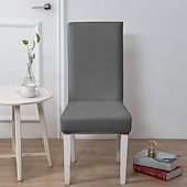 お買い得  ダイニングチェアカバー-1枚の無地の椅子カバー、伸縮性のあるキッチンチェアカバー/レストランチェアカバー、取り外し可能で洗濯可能、自宅、ホテル、宴会での使用に適しています。
