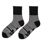 cheap Home Socks-Men's Socks Black and White Stripes Animal Cat Print Plus Size Unisex Mid-Calf Socks Comfortable Casual Wear for Men and Women