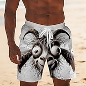  Per uomo Animale Cartoni animati capra Costumi da bagno Pantaloncini da mare Pantaloncini da Surf Misura del girovita medio Divertente Camicia hawaiana Vacanza al Mare Tasche Laterali fodera in rete