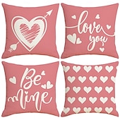 cheap Throw Pillows,Inserts &amp; Covers-Valentine's Day Heart Pillow Cover, Durable and Breathable Cushion, Comfortable for Sofa, Living Room, Perfect for Creating a Cozy and Romantic Holiday Atmosphere in Your Home Decor
