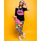 billiga Outfits-Disko 80-talet Kläder T-shirt Damasker med tillbehör Kontor / företag Maskeradkläder Dam Karnevalsdräkt Maskerad Fest / afton Prideparad Pride månad Vuxen Mer accessoarer Damasker T-shirt
