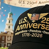  Homens Unisexo Chapéu do 250º aniversário dos Estados Unidos Boné de beisebol Chapéu de sol Chapéu de caminhoneiro Preto Poliéster / Poliamida Ajustável Patriótico Férias Esportes Casual Diário Ao ar