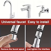 cheap Kitchen Utensils &amp; Gadgets-360° Rotating Kitchen Faucet Extender, Multi-Mode Water Flow Sprayer Attachment, Splash-Proof Water Saving Faucet Aerator with Extension Hose