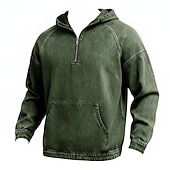 Недорогие мужские базовые толстовки-Муж. Толстовка Толстовка с капюшоном и пуловером Толстовка с капюшоном на молнии Синий Абрикосовый Розовый Военно-зеленный Темно синий Капюшон Полотняное плетение Пэчворк Карман кенгуру