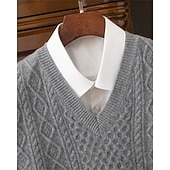 preiswerte Wollpullover für Herren-Herren Pullunder Kleid Pullover Pullover Weste Strickpullover Gerippt Stricken Normale Oberteile Gestrickt Einfach V Ausschnitt Mode Streetwear Geschäft Urlaub Bekleidung Ärmellos Herbst Winter