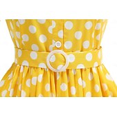 preiswerte Kleider-1950er Retro Vintage Rockabilly Knielang Swing-Kleid Ausgestelltes Kleid Kurze Ärmel Tupfen Tailliert und ausgestellt Kostüm Mädchen Karneval Valentinstag Lässig Heimkehr Retro-Mottoparty Kinder Kleid