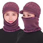 billiga Hattar-Dam Hatt Vinter hattar Vindtät Varm Dagligen Utomhus Gata Stickad Ren färg