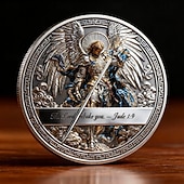 baratos 250º Aniversário dos EUA-São Miguel Arcanjo – Moeda comemorativa "Vitória sobre o Mal", item religioso cristão colecionável, moeda com a oração do Arcanjo Miguel, lembrança de fé para os crentes.