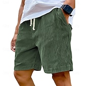 ieftine Pantaloni scurți casual-Bărbați Pantaloni Scurți Pantaloni scurți casual Pantaloni scurți din velur Cordon Talie elastică Culoare solidă Confort Lungimea genunchiului Zilnic În aer liber Haine de strada Vacanță Modă Negru