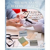 お買い得  収納＆整理-スナップデザインのPUレザージュエリー収納バッグ10個入り。3.15 x 3.15インチ。リング、ネックレス、様々な色のアクセサリーの収納に最適です。