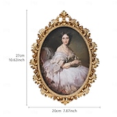 رخيصةأون التماثيل-إطار صور جداري مزخرف بنقوش ذهبية على الطراز الأوروبي القديم، مصنوع من مادة الراتنج، مناسب لعرض الصور العائلية وجلسات التصوير.