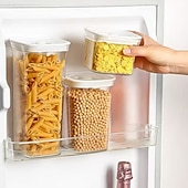 voordelige Keukenopslag-4 stuks handmatige vacuüm bewaardozen (3 dozen + 1 luchtpomp), vierkant ABS-materiaal met deksel, inclusief luchtpomp, vervangende bewaardoos voor in de koelkast, geschikt voor fruit, groenten, granen