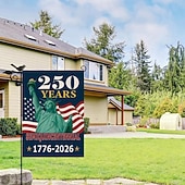 cheap America 250-US 250th Anniversary America 250 Years Home Garden Flag Patriotic Banner Statue of Liberty Design Semiquincentennial 1776-2026 celebration 4th of July Independence Day