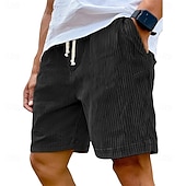 ieftine Pantaloni scurți casual-Bărbați Pantaloni Scurți Pantaloni scurți casual Pantaloni scurți din velur Cordon Talie elastică Culoare solidă Confort Lungimea genunchiului Zilnic În aer liber Haine de strada Vacanță Modă Negru