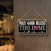cheap Valentine's Day-Valentine's Day Minimalist Rectangular Hanging Sign with Red Heart and English Text – Lightweight Wood Wall Decor with Black Background for Room, Home, Café, Restaurant, Weddings